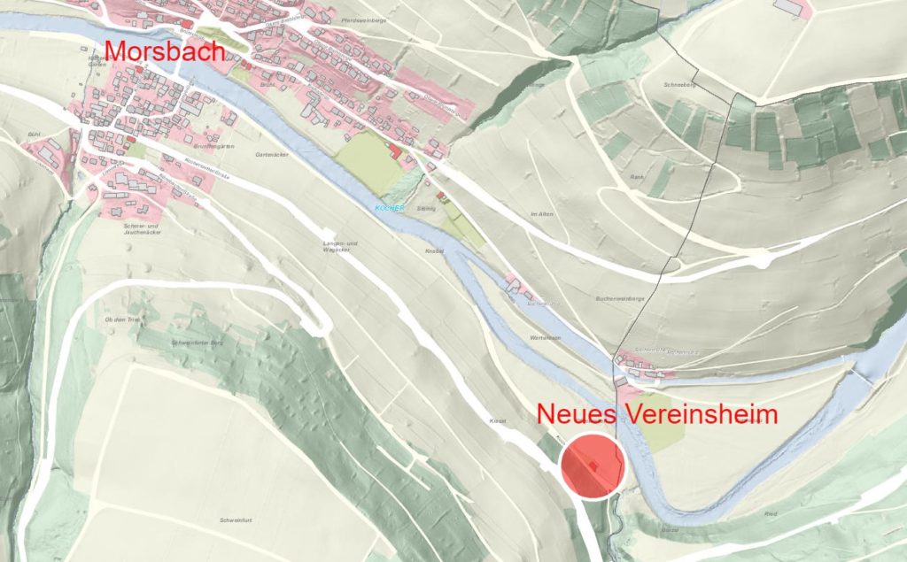 Karte Vereinsheim Relief